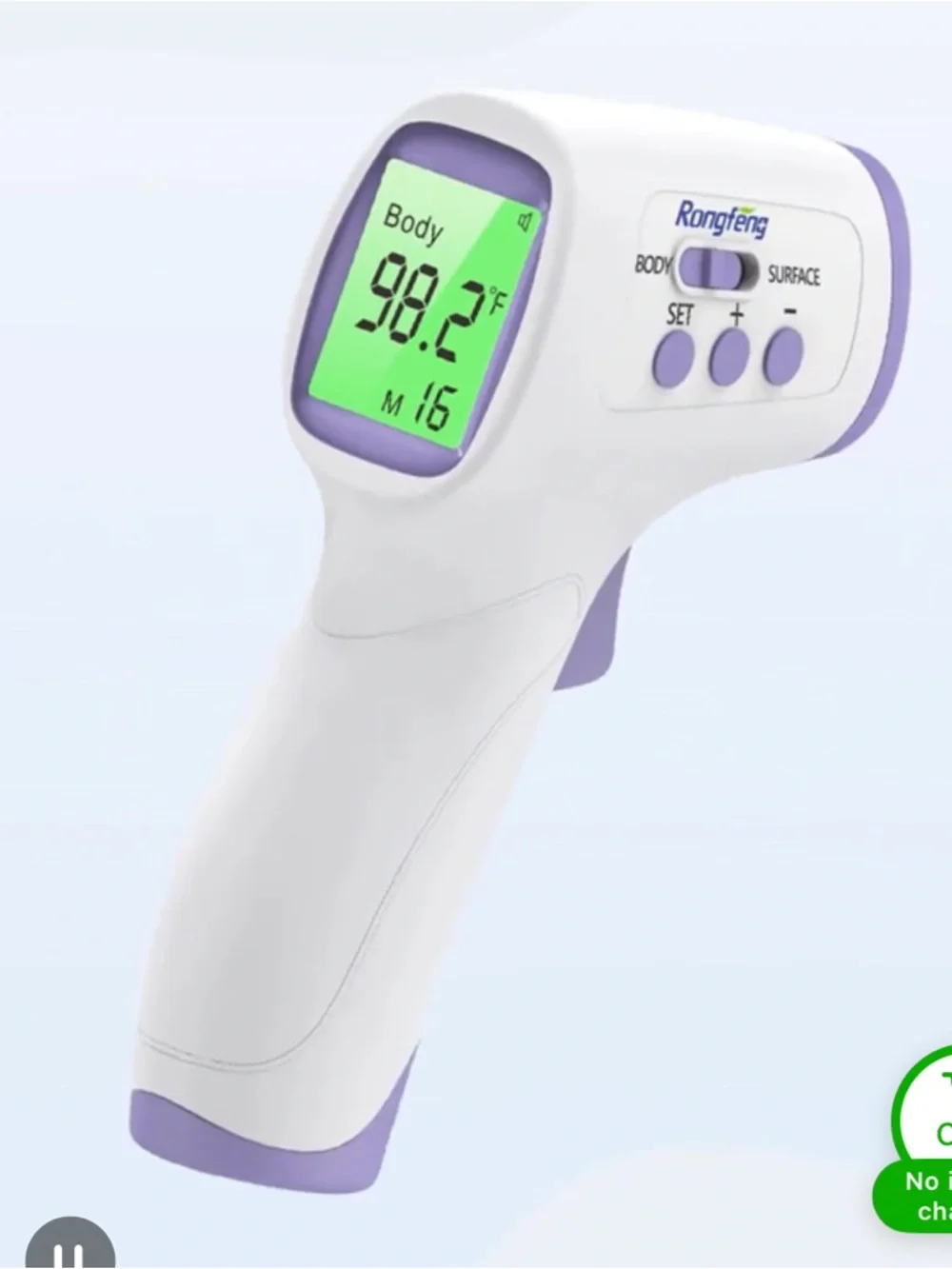 Non-Contact Forehead Thermometer Feature Graphic - Purple & White